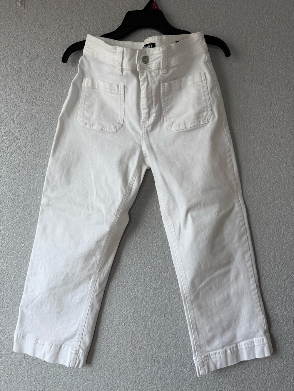 Buffalo David Bitton White Cropped Straight Jeans